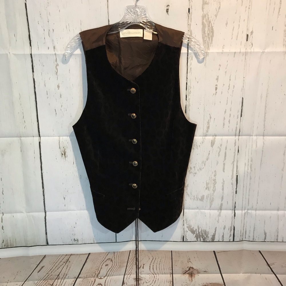 Dana Buchman leopard tie-back Vest. Size 16.